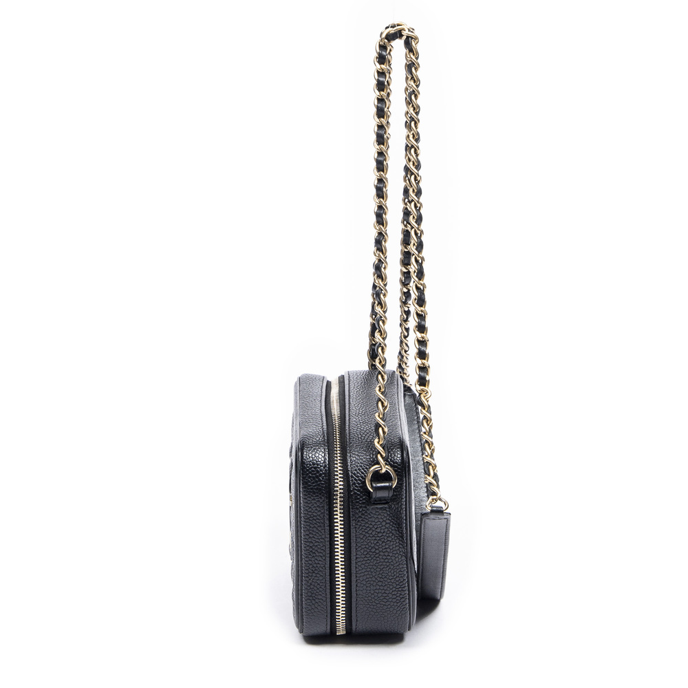 Chanel Mini Filigree Vanity Case   in Black Quilted Caviar Leather - Picture 3 of 7